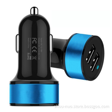 SN-143-R black+blue 3.4A dual usb car charger for mobile phone desktop devices